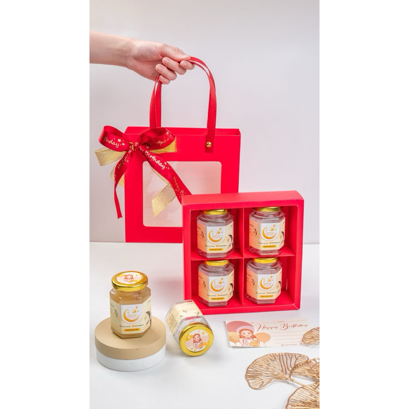 

HAMPERS BIRDNEST DRINK PREMIUM !! ISI 4 BOTOL!! 80%WALET-100ml 100%ASLI MINUMAN KESEHATAN