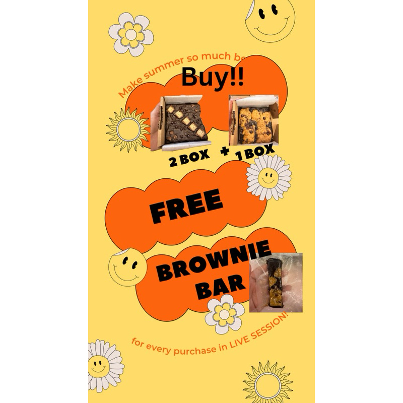

PREMIUM BROWNIES PROMO BUY 3 Box free Brownie Bar