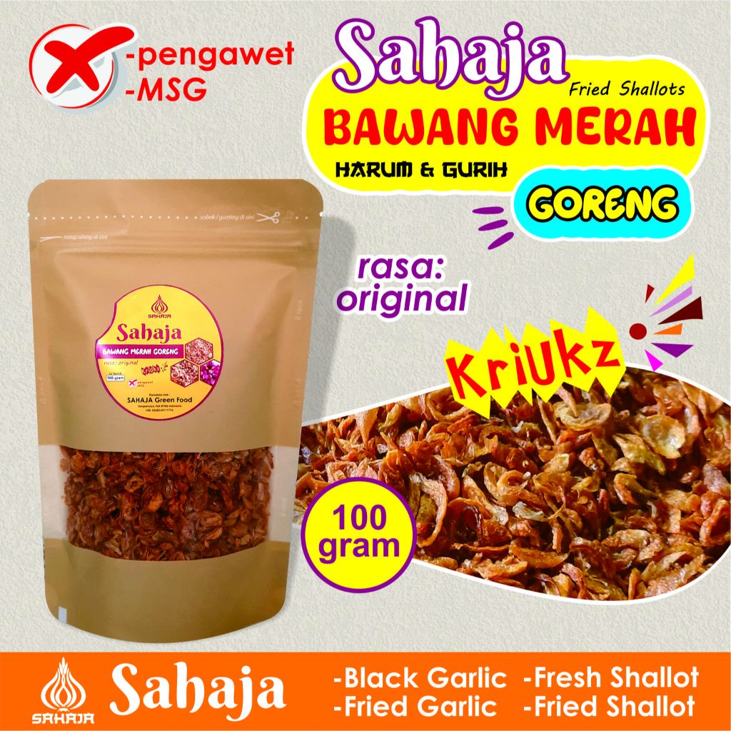 

Bawang Merah Goreng (100 gram) rasa original Sahaja fried Shallot harum, gurih kriukzz
