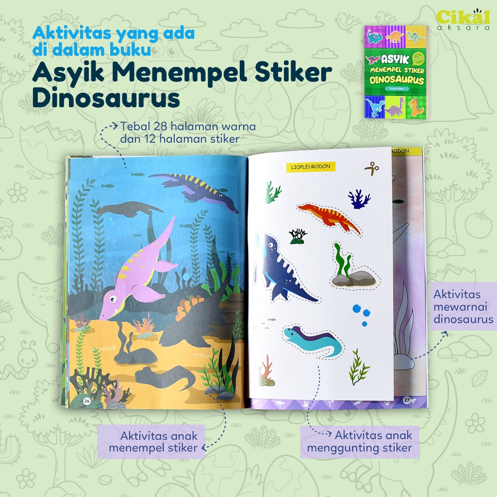 ASYIK MENEMPEL STIKER DINOSAURUS