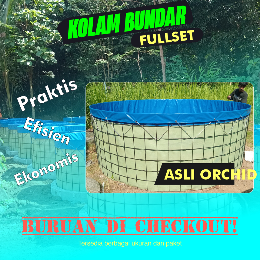 Kolam bundar fullset diameter 3 tinggi 1,2 meter terpal orchid / Kolam bundar D3 tinggi 1,2 m