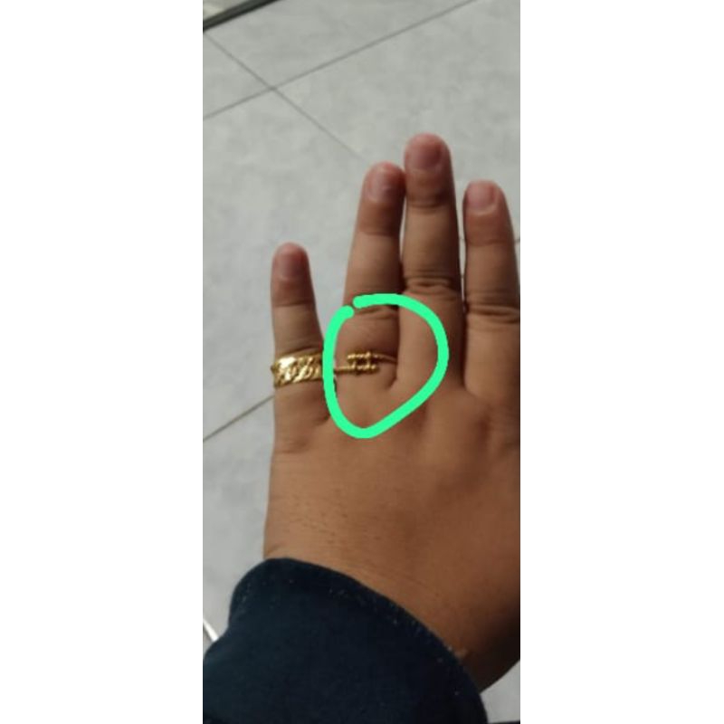 cincin perak sepuh emas berat 1suku