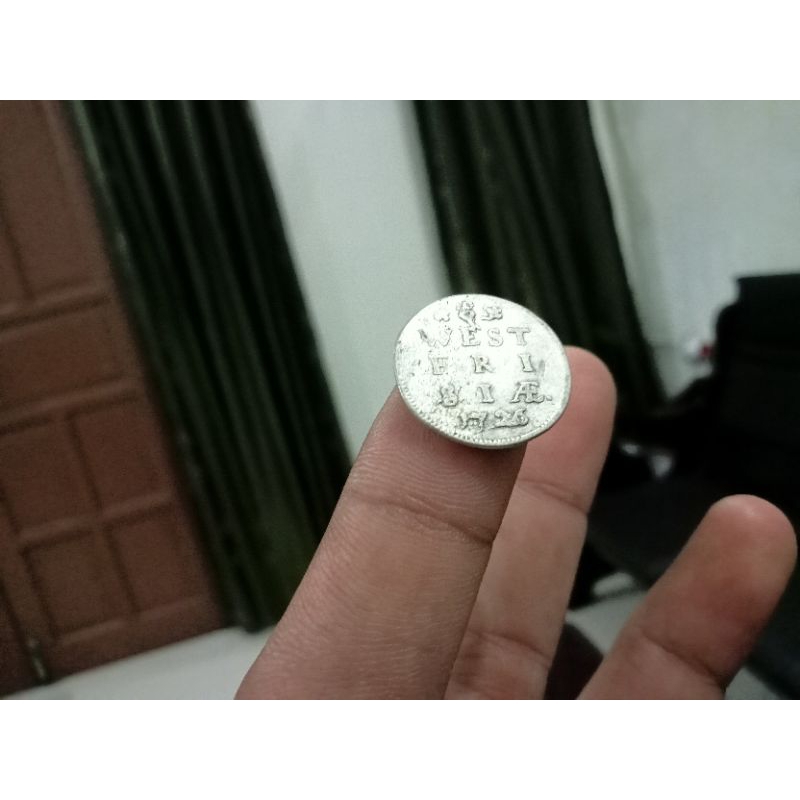 koin perak belanda 2 stuiver vf bagus.