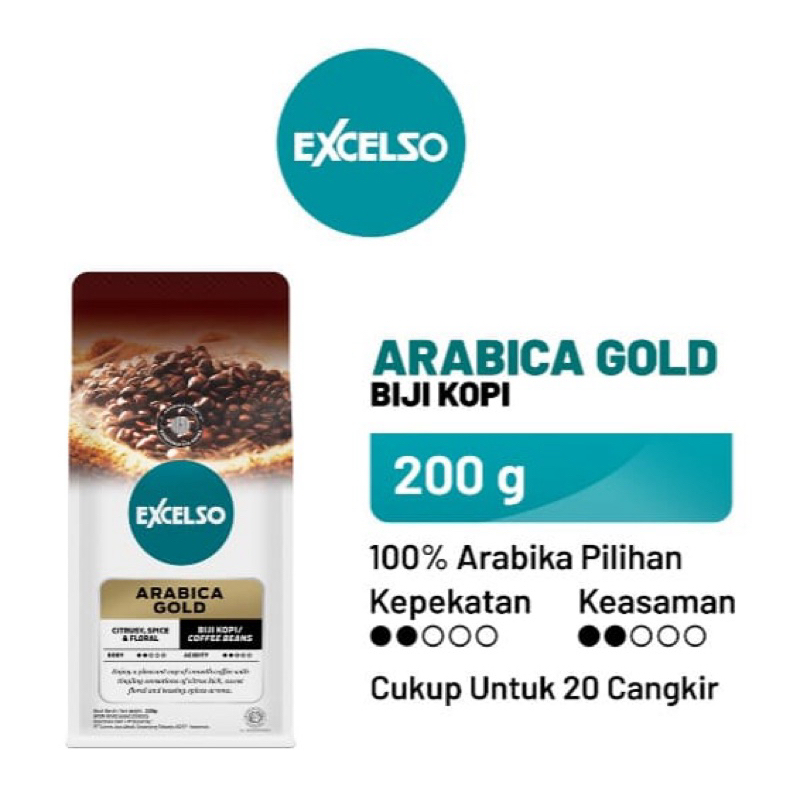 

Excelso Biji Kopi varian Arabica Gold Biji 200g