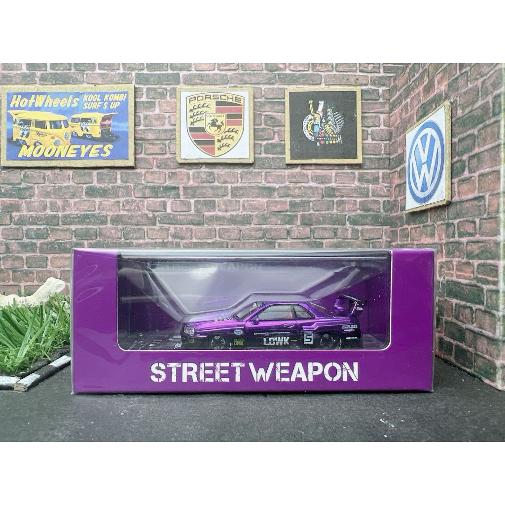 Street Weapon LBWK Skyline ER34 Chrome Purple Open Hood Limited Edition