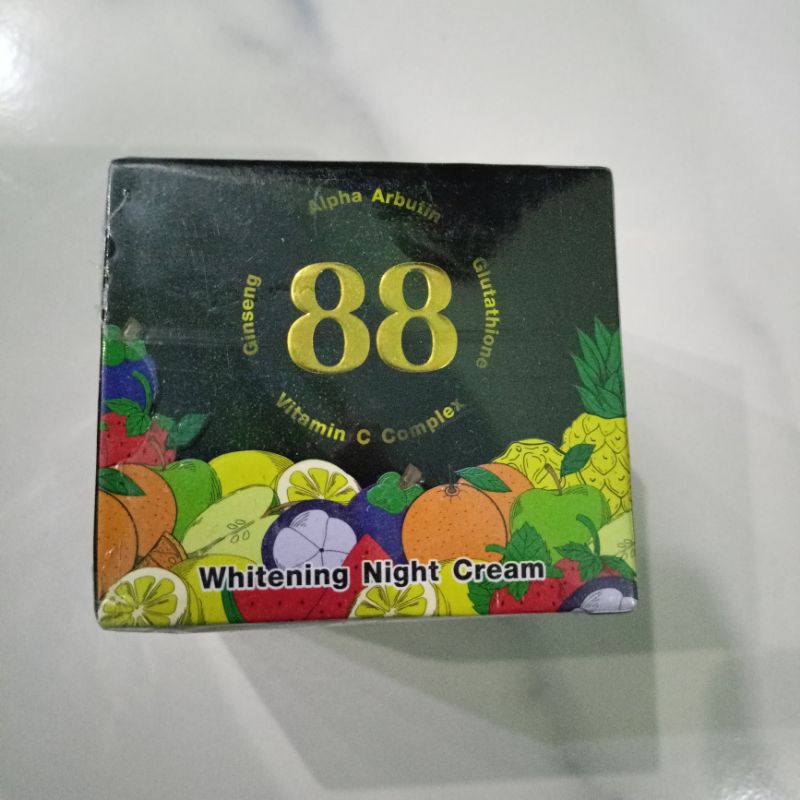 CREAM 88 GINSENG ALPHA ARBUTIN GLUTATHIONE WHITENING NIGHT CREAM 20GR ORIGINAL THAILAND