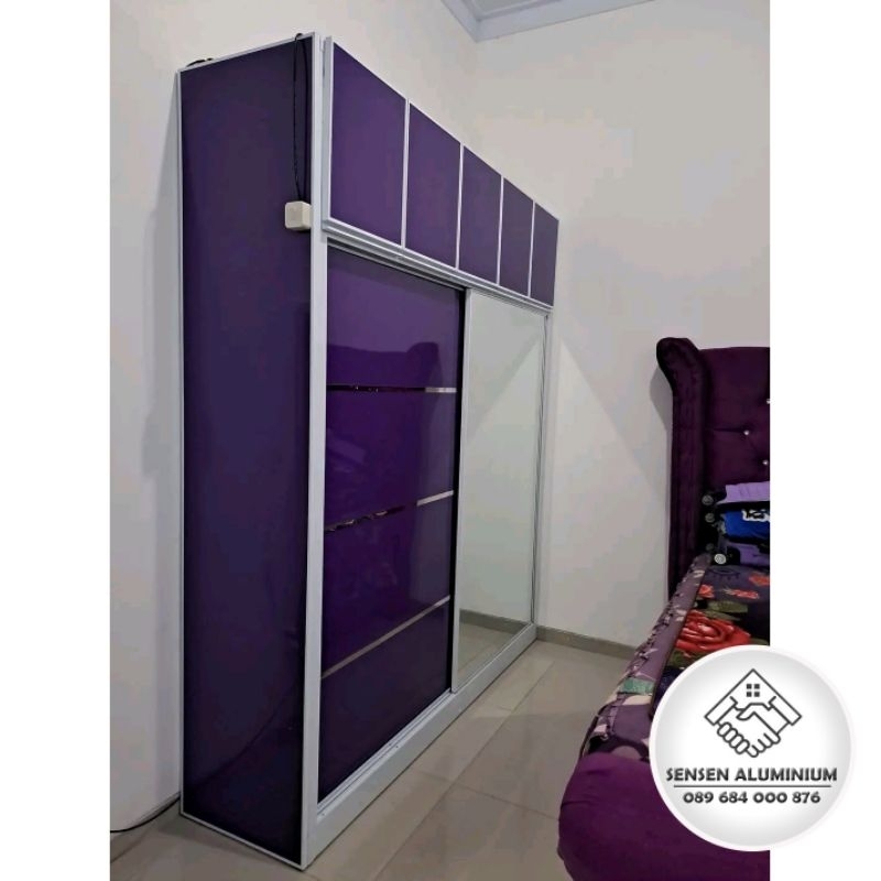 lemari pakaian almari custom warna aluminium malang