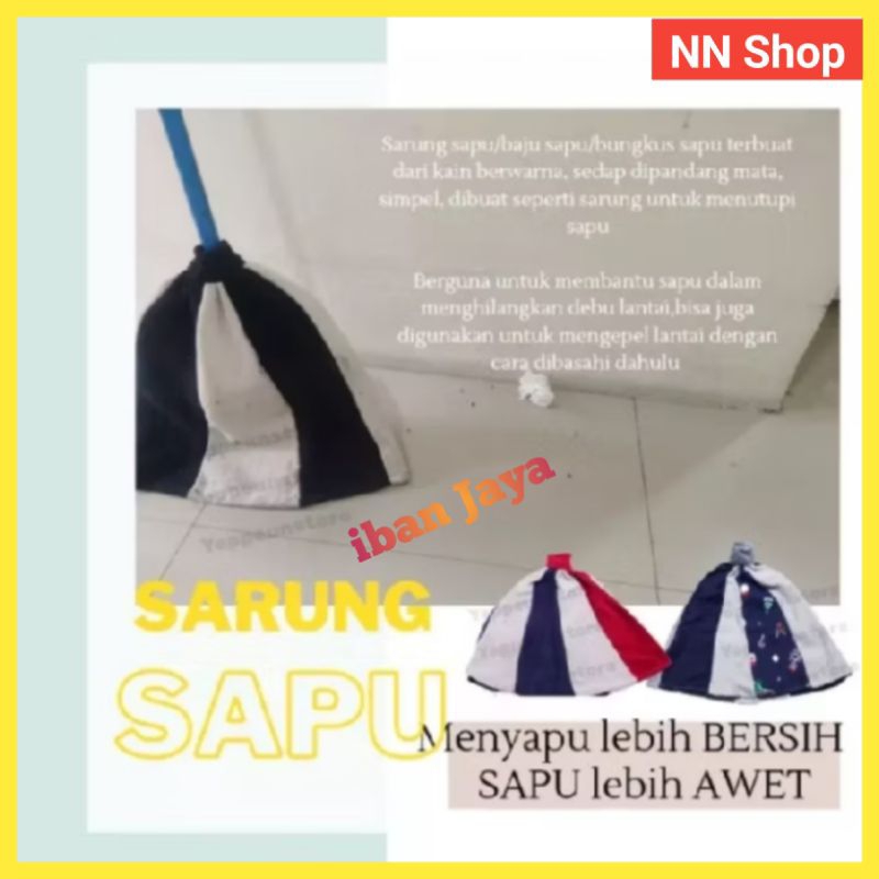 sarung sapu lantai, pelindung sapu lantai bungkus sapu lantai kain perca