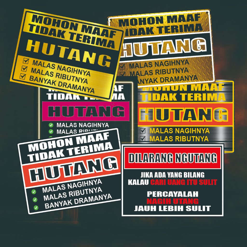 

Sticker Waterproof Tidak Terima Hutang