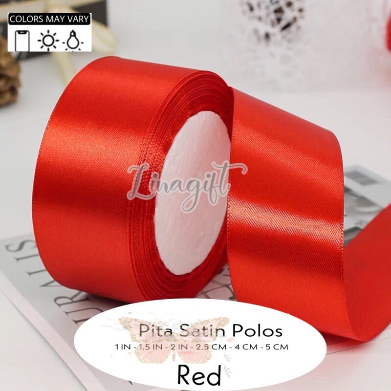 

(3 METER SAJA) PITA SATIN POLOS 4cm 40MM / 1.5 IN SATEEN SILK RIBBON 11/2 INCH BUNGKUS KADO PITA KADO