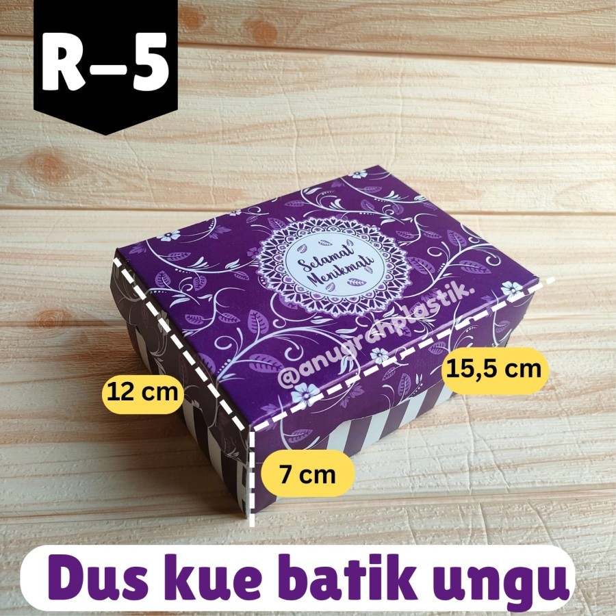 

Dus Kue R5 Motif Batik Ungu / Box Kue ARK Motif PER PACK