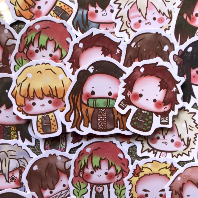 <VOL 1>15 pcs demon slayer sticker, kimetsu no yaiba sticker, anime sticker, sticker demon slayer, s