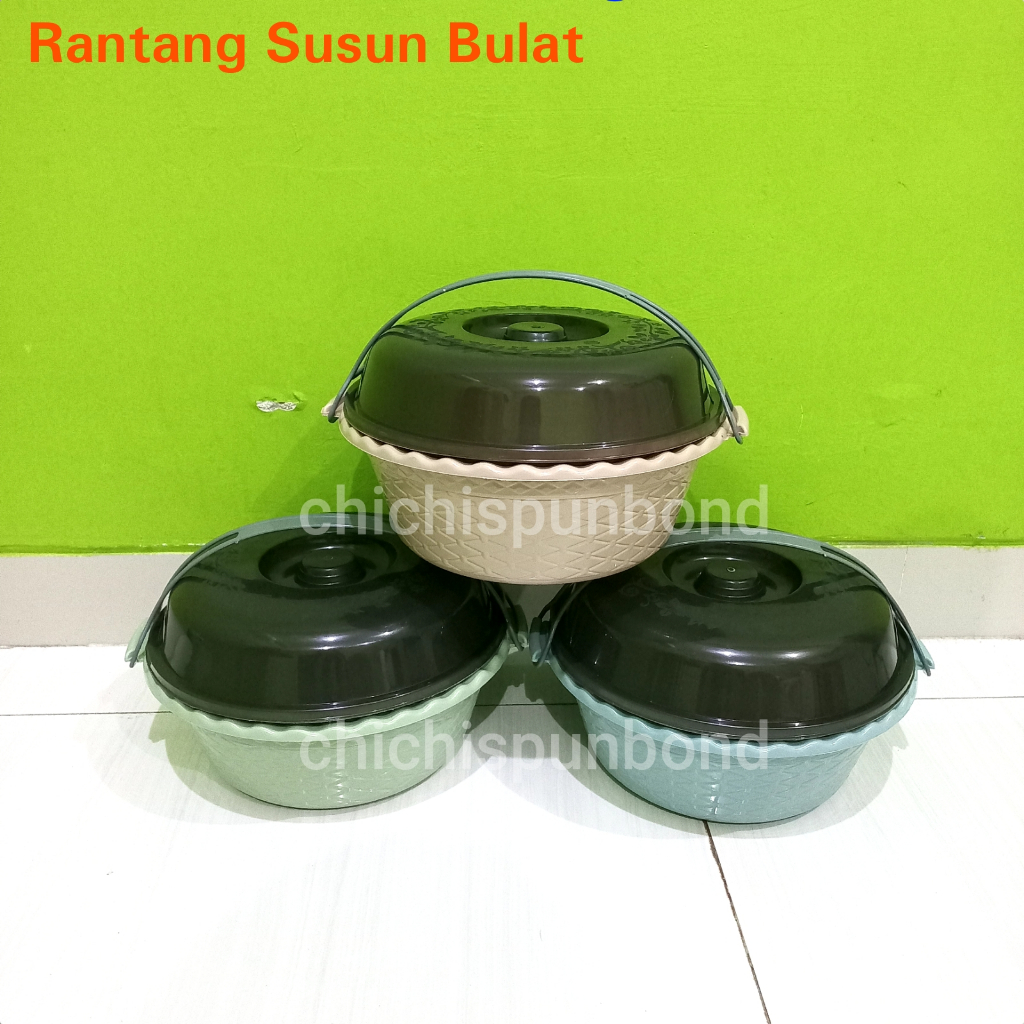 1PCS Rantang susun bulat rantang hajatan besar rantang plastik rantang piknik souvenir berkatan sela