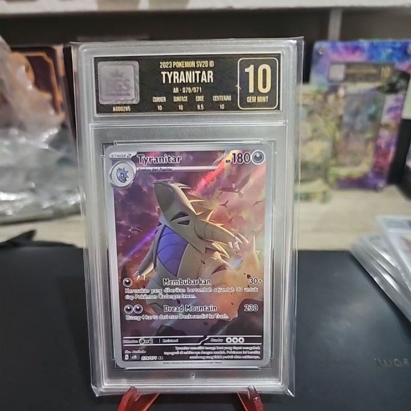 tyranitar pokemon tcg ar egs 10 gem mint slab indonesia original