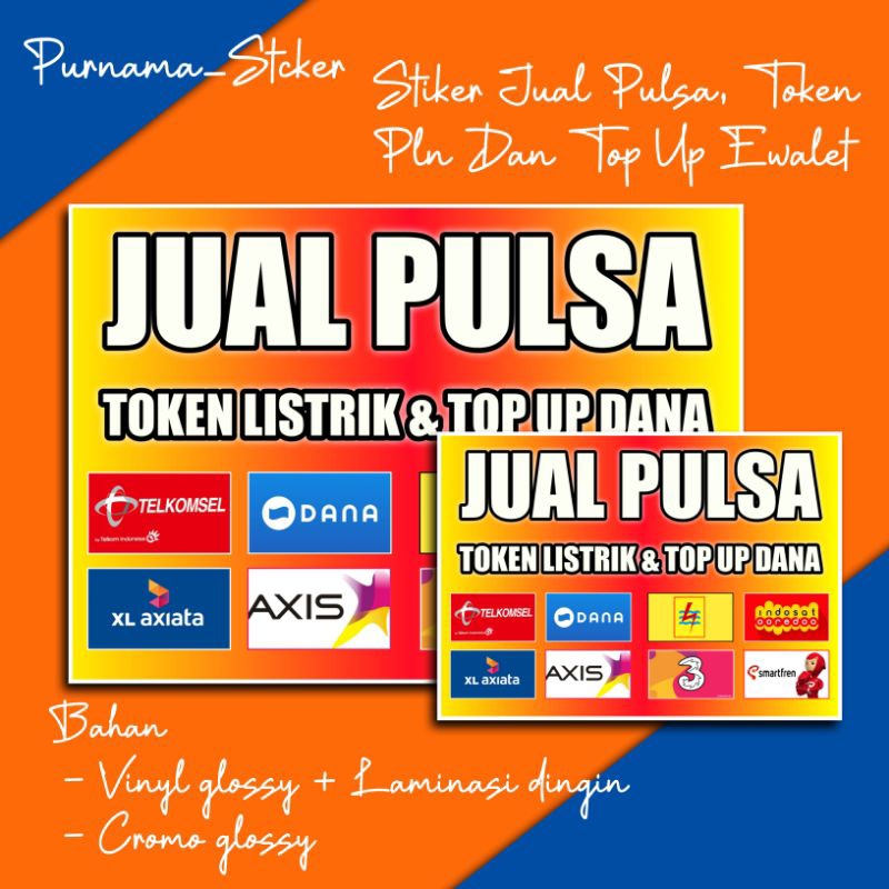 

Stiker poster dinding jual pulsa dan token listrik stiker konter pulsa