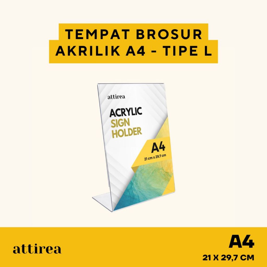 

Tempat Brosur Akrilik A4 - Tipe L | Tent Holder Standing | Qris Card Menu