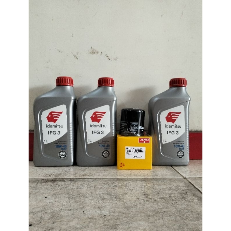 Paket Oli Mesin Mobil Idemitsu 10W-40 3 Liter + Filter Oli Nissan Datsun / March