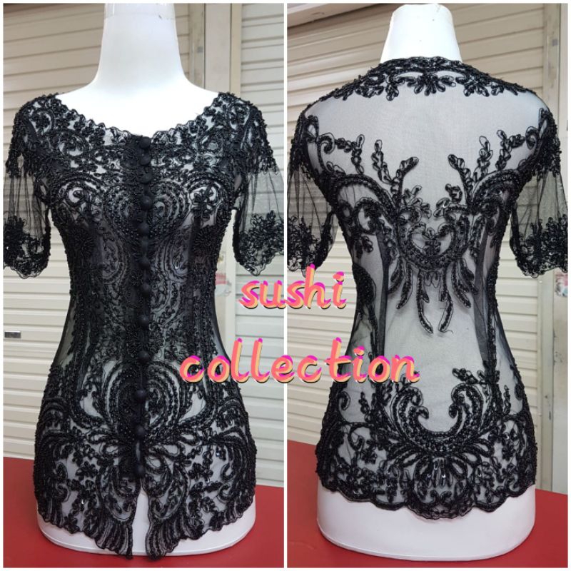 Atasan kebaya pesta/Nikahan/tunangan/Wisuda Lengan pendek tile full payet