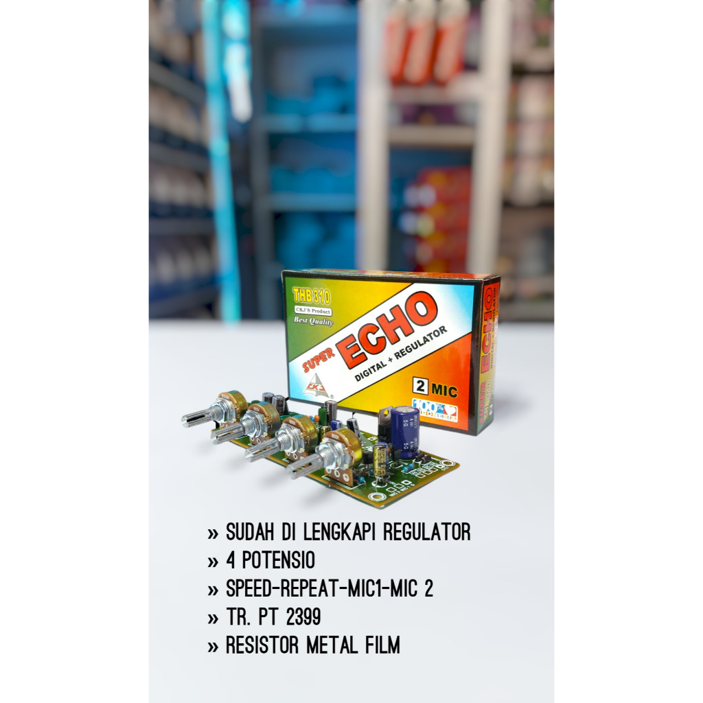 Kit Power Amplifier Super Digital Echo Plus Regulator 2 mic THB 310 ckj