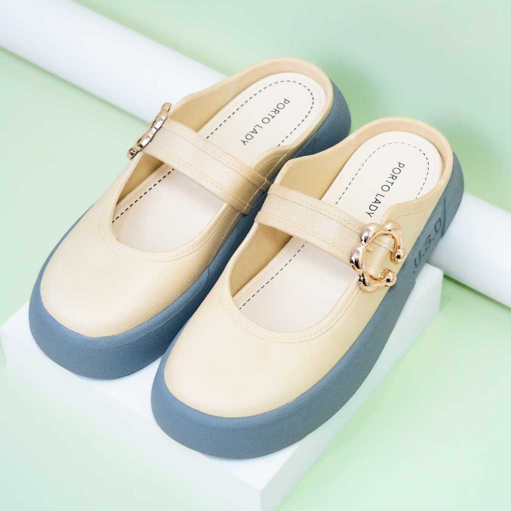 PORTO USD - Sepatu Sandal Wanita Dewasa Sendal Selop Jelly Wanita Mules Shoes Kekinian