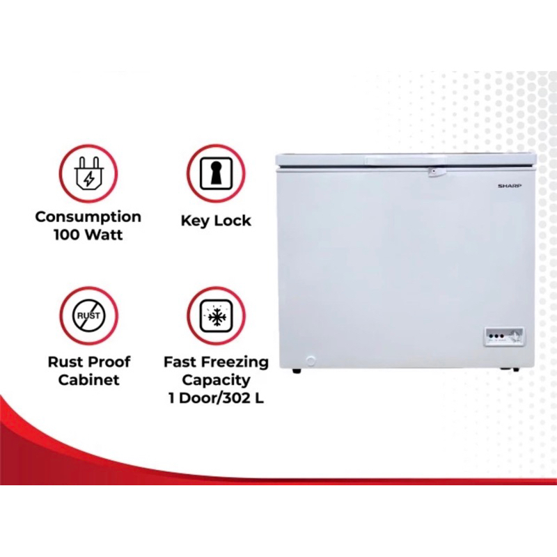 Chest freezer / freezer box Sharp 302 liter FRV-310X
