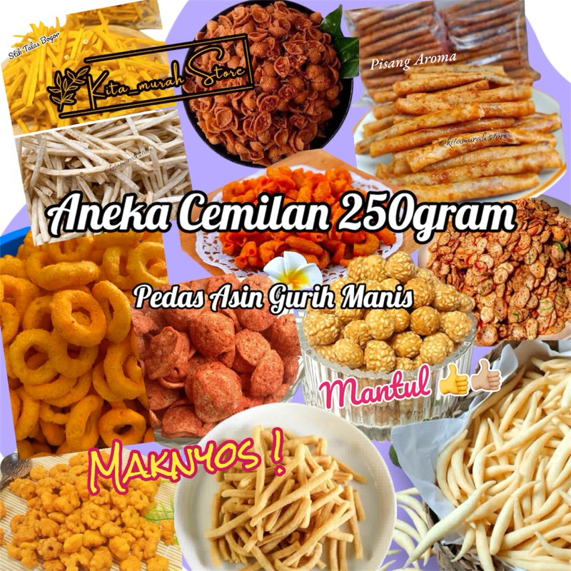 

SNACK ANEKA JAJANAN ENAK 250 GRAM PEDAS GURIH ASIN MANIS MANTUL