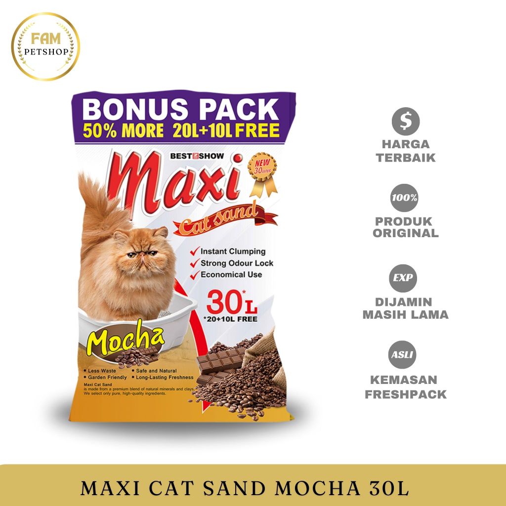 Pasir Maxi Cat Sand 30Lt - Pasir Kucing / Cat Sand