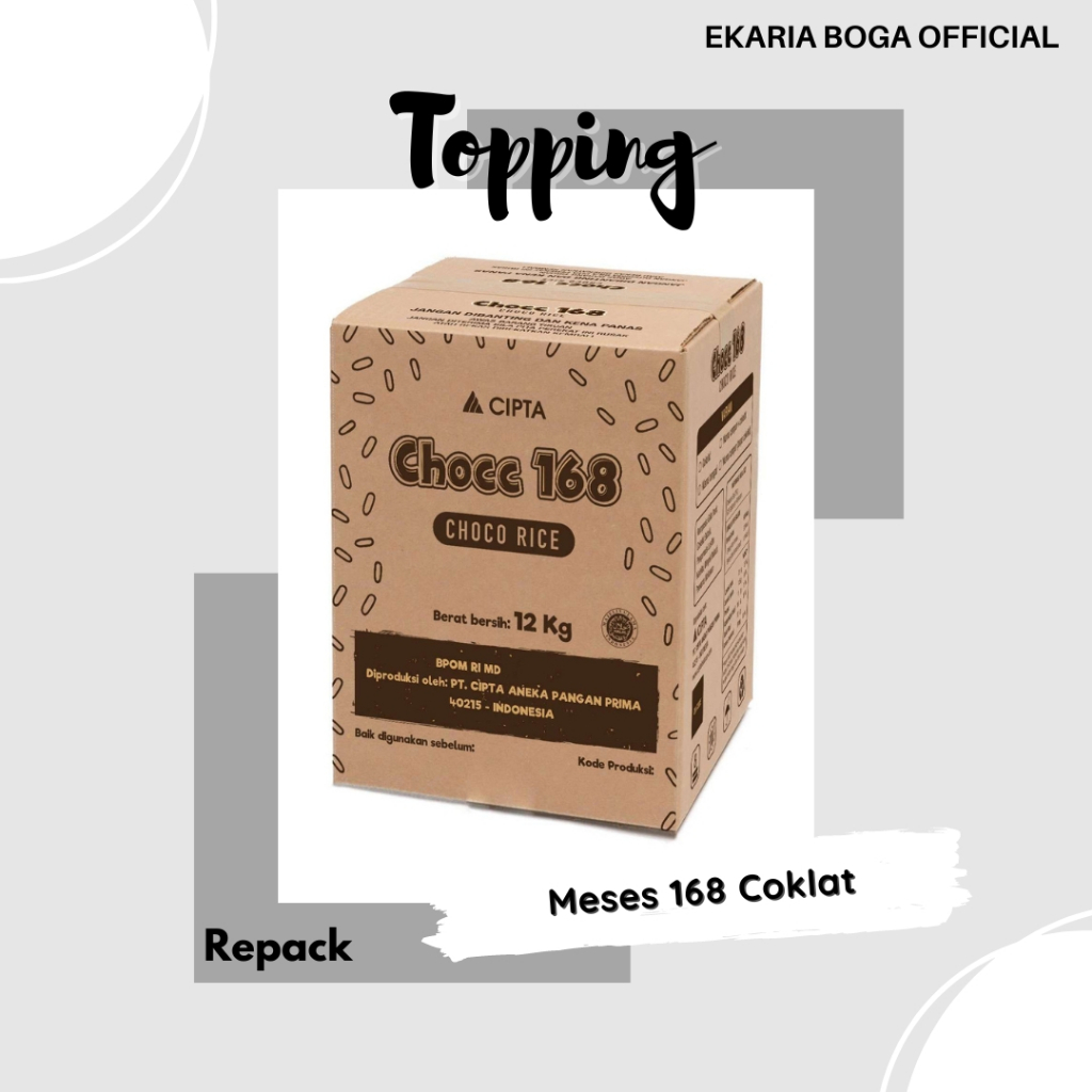 

TOPPING | MESES | MEISES | | CHOCC 168 | MESES CHOCC 168 | MESES 168 COKLAT 1 KARTON