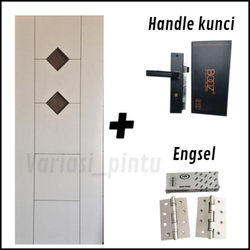 satu set pintu handle kunci dan engsel / pintu minimalis / pintu / pintu rumah / pintu kamar