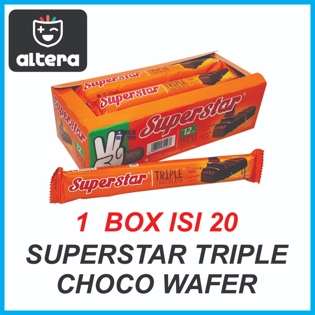 

Superstar triple choco wafer - 1 box isi 20pcs - Murah