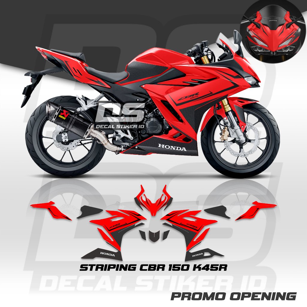 striping cbr 150 K45r, stiker cbr150r K45r simpel garis, decal striping cbr150r k45r terbaru