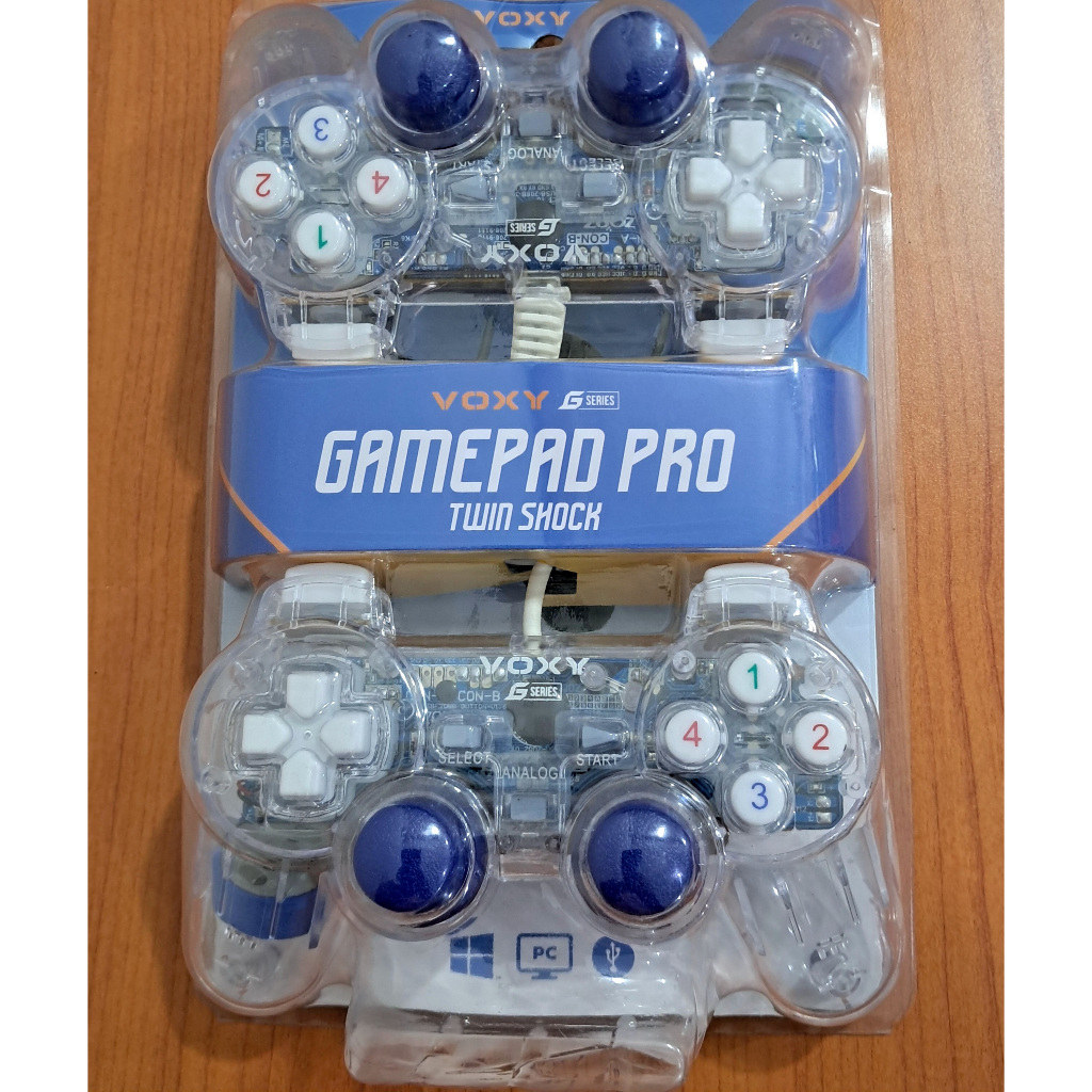 JOYSTICK GAMEPAD DOUBLE GETAR TRANSPARANT / GAMEPAD DOUBLE GETAR PUTIH BENING / GAMEPAD JOYSTICK