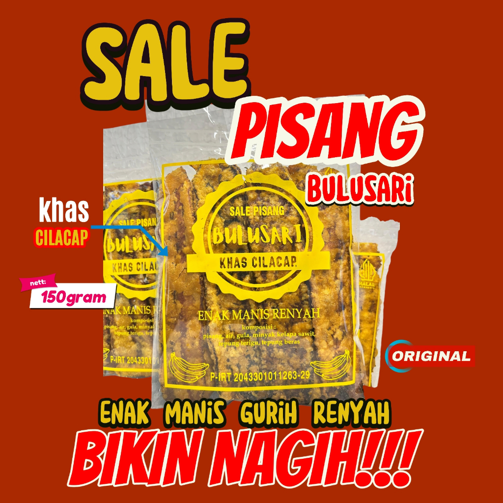 

SALE PISANG BULUSARI KHAS CILACAP ENAK MANIS RENYAH 150gr