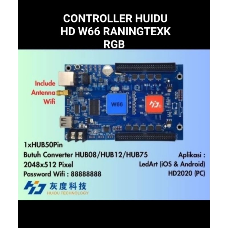Controller LED Huidu HD-W66 (Wifi + USB) Android