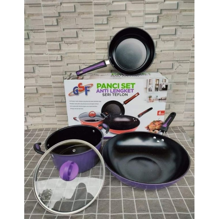 Kejar Surprise panci set anti lengket seri teflon isi 3pcs