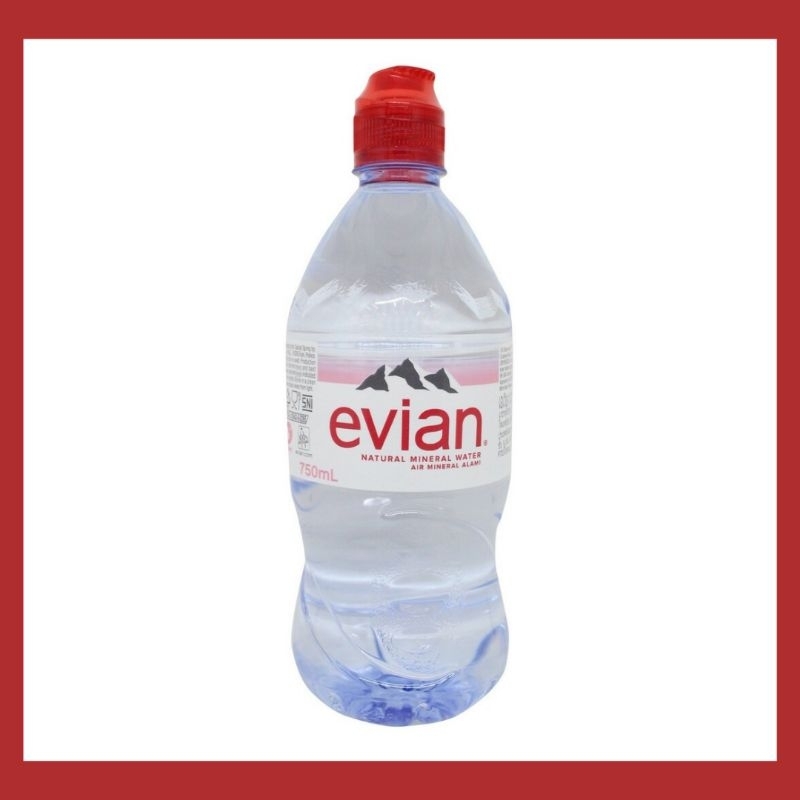 

Evian Natural Mineral Water 750ml Sports Cap. France Original Imported