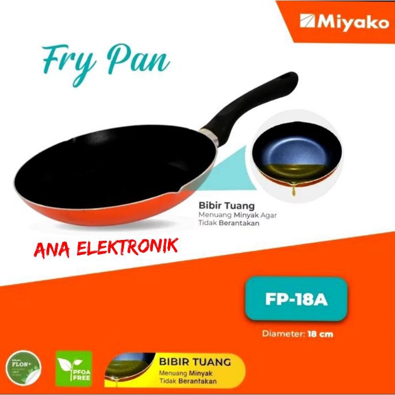 TEFLON MIYAKO WAJAN FRY PAN MIYAKO PANCI TEFLON GORENG BIBIR TUANG MIYAKO COOKWARE
