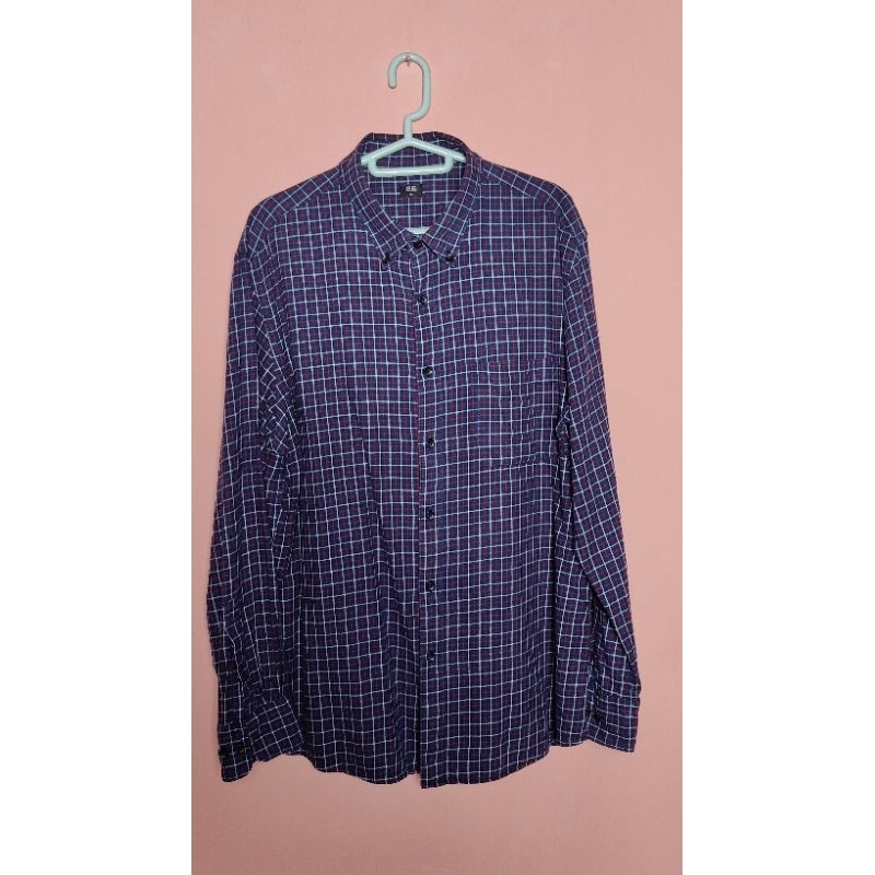 Kemeja Flanel Uniqlo Original Second XL