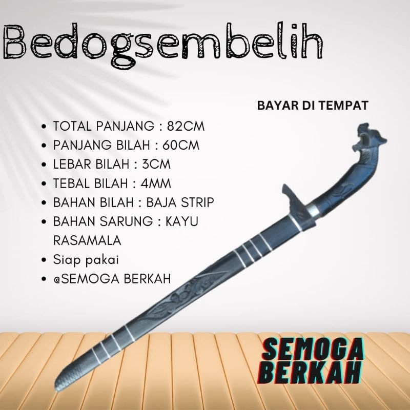 COD Pisau sembelih barlen panjang ukiran kayu mala