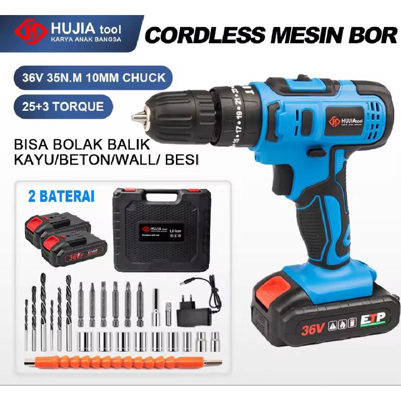 PROMO BOR BETON 2 BATERAI 36 VOLT