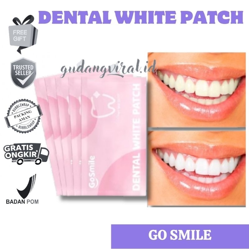 -GV- GO SMILE DENTAL WHITE PATCH - UNTUK MEMUTIHKAN GIGI SEPERTI BLEACHING DENGAN GLYCERIN MENTHOL D