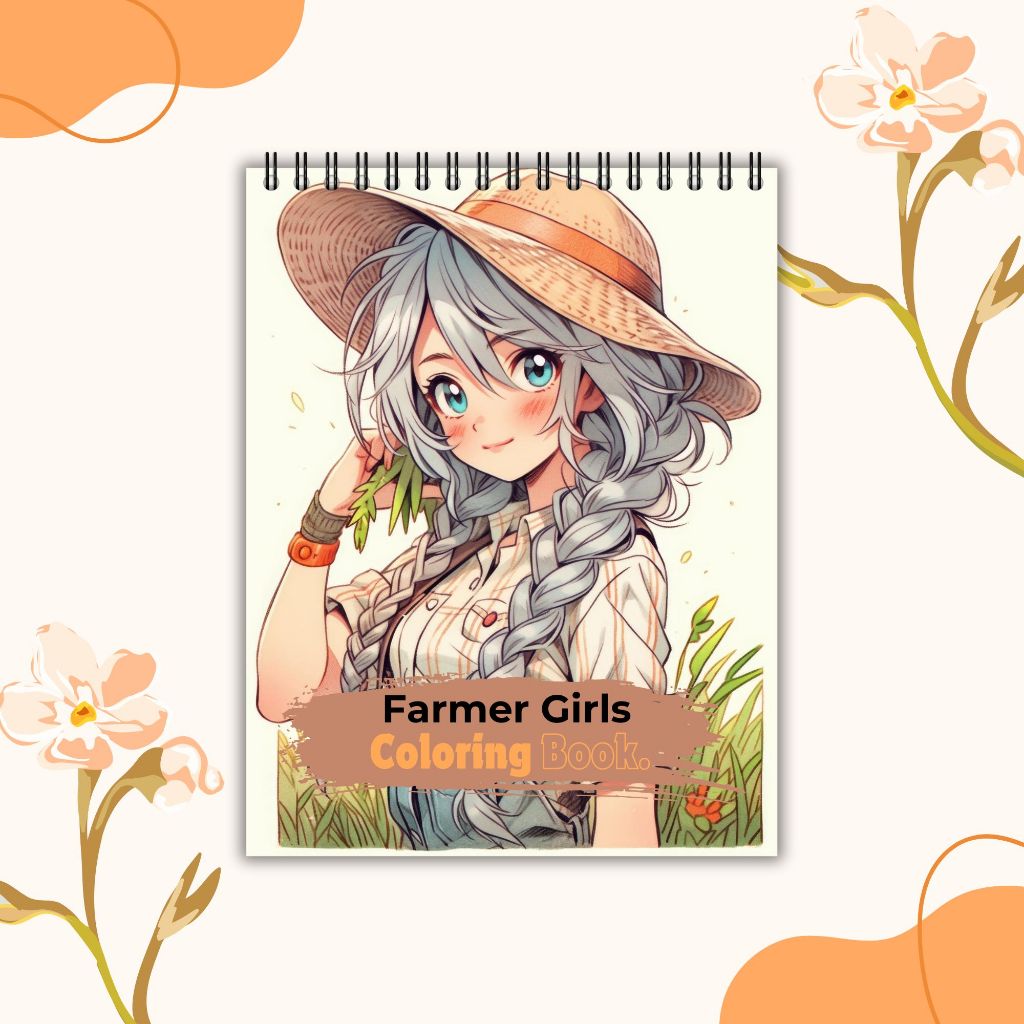 

Farmer Girls Coloring Book for adult - Buku mewarnai tema Petani