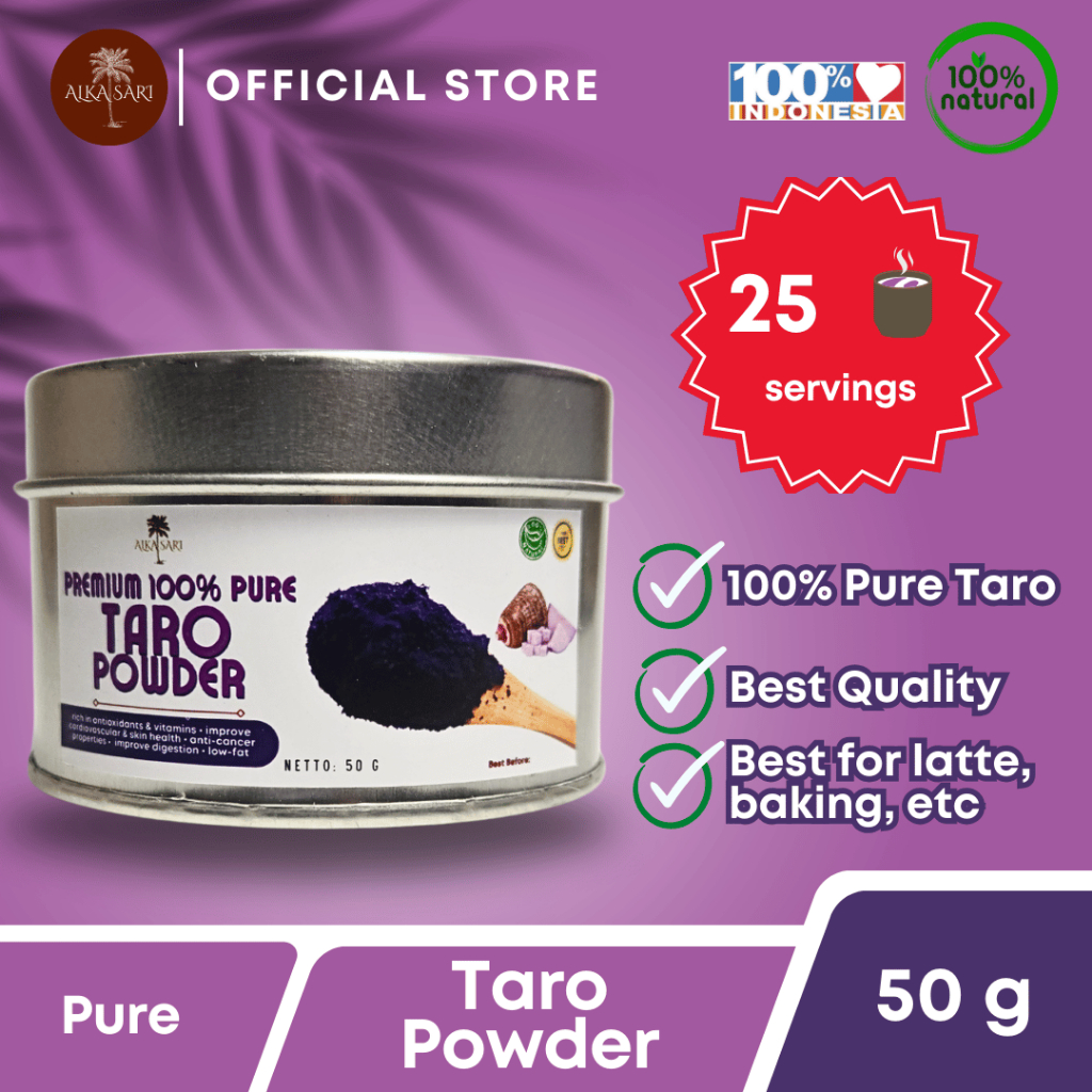 

Pure Taro Powder Bubuk Ubi Ungu Murni Premium Alka Sari 50gr