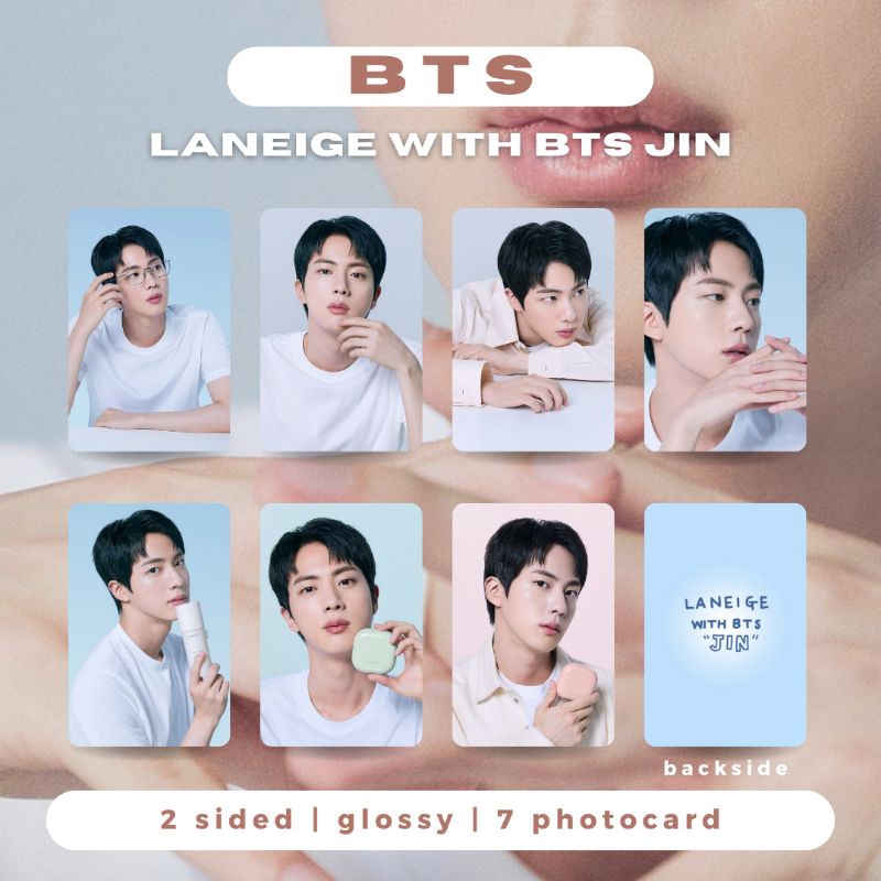 ʚ winter scenery ɞ Photocard Jin Seokjin BTS - Jin with Laneige | 1 set dapat 7 photocard sesuai kat