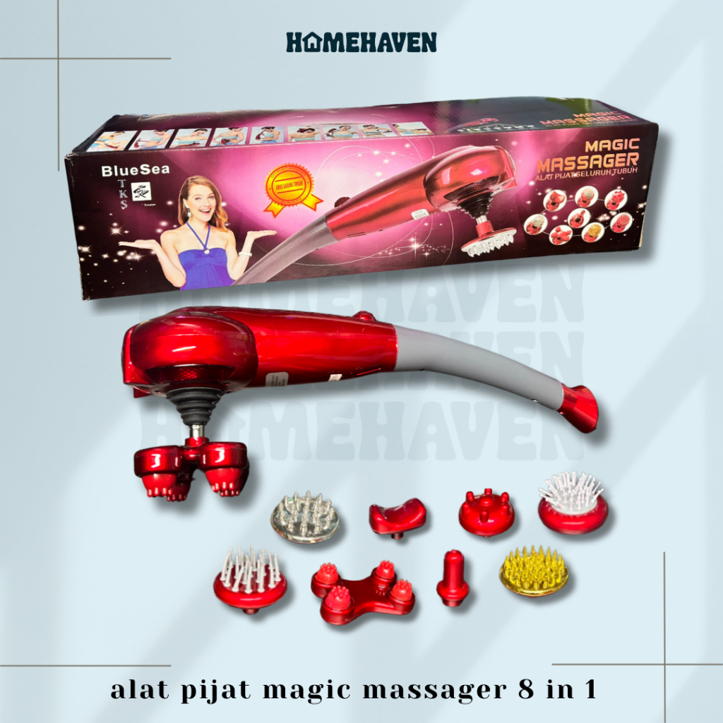 Alat Pijat Magic Massager Terapi 8in1 bluesea Original