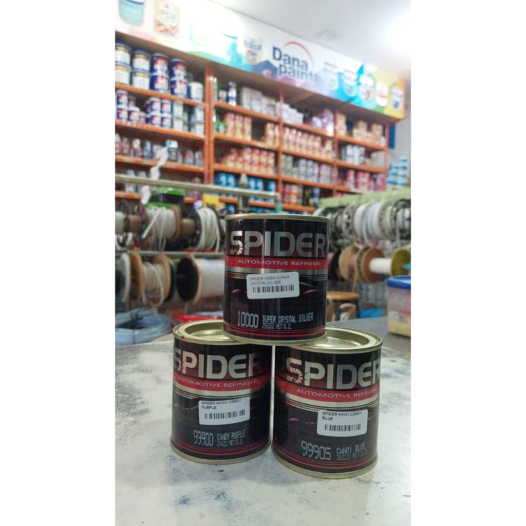 CAT DUCO SPIDER /LABA-LABA READY BERBAGAI MACAM WARNA ISI 200 ML PER KALENG ,CAT DUCO ,CAT MOBIL ,CA