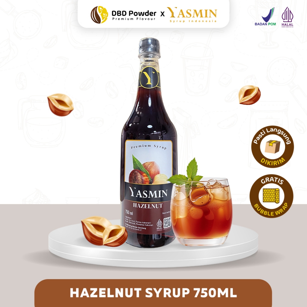 

Yasmin - Syrup Hazelnut (750ml) | Sirup Minuman Rasa Hazelnut