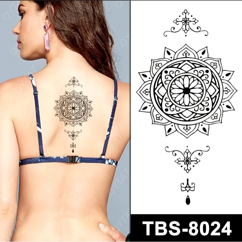 Tattoo Temporary Lotus Flower Tato Temporer Bunga Teratai Angry Lotus Flame Tahan Lama 2-7 Hari Anti