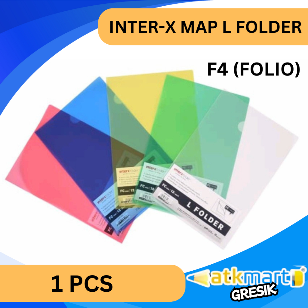 

INTER-X MAP L UKURAN F4 FOLIO CLEAR SLEEVES WARNA BENING KUNING BIRU MERAH HIJAU MURAH MAP PLASTIK