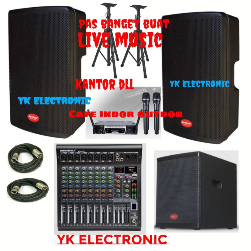 paket speaker aktif 12 inch baretone max 12hd subwoofer 15 inch sw15 full original